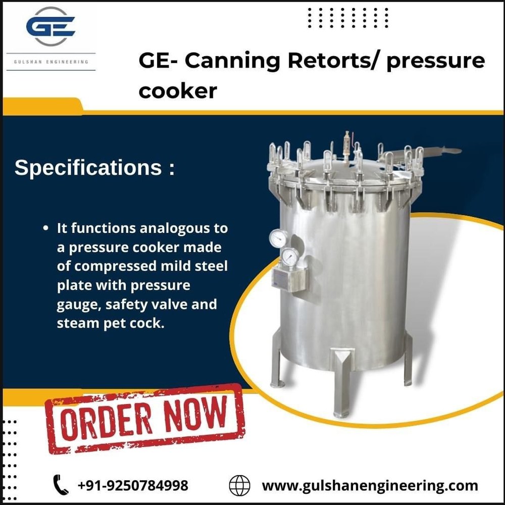 Mild Steel Canning Retorts/ pressure cooker, Size: According To Need