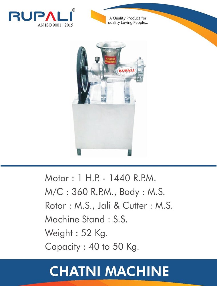 Semi Automatic Chatni Machine