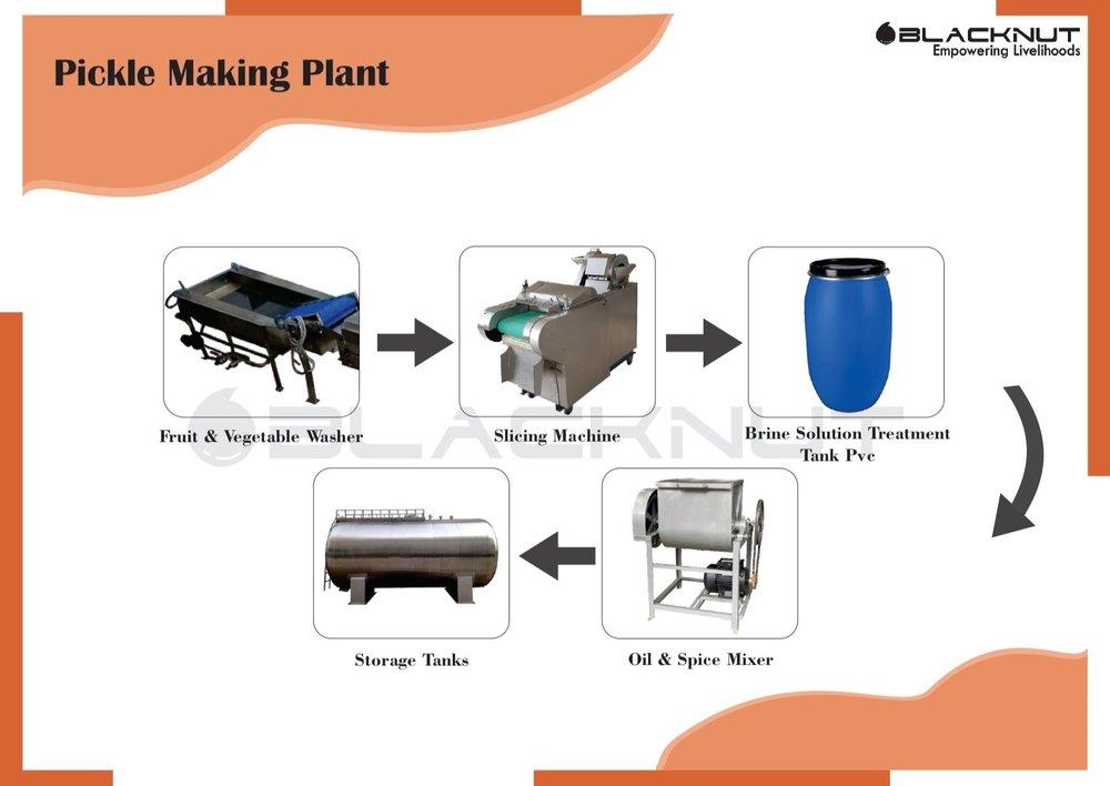 Batch Type Semi-Automatic Carrot Pickle Making Plant, 100 kg- 1 Ton/Batch Input