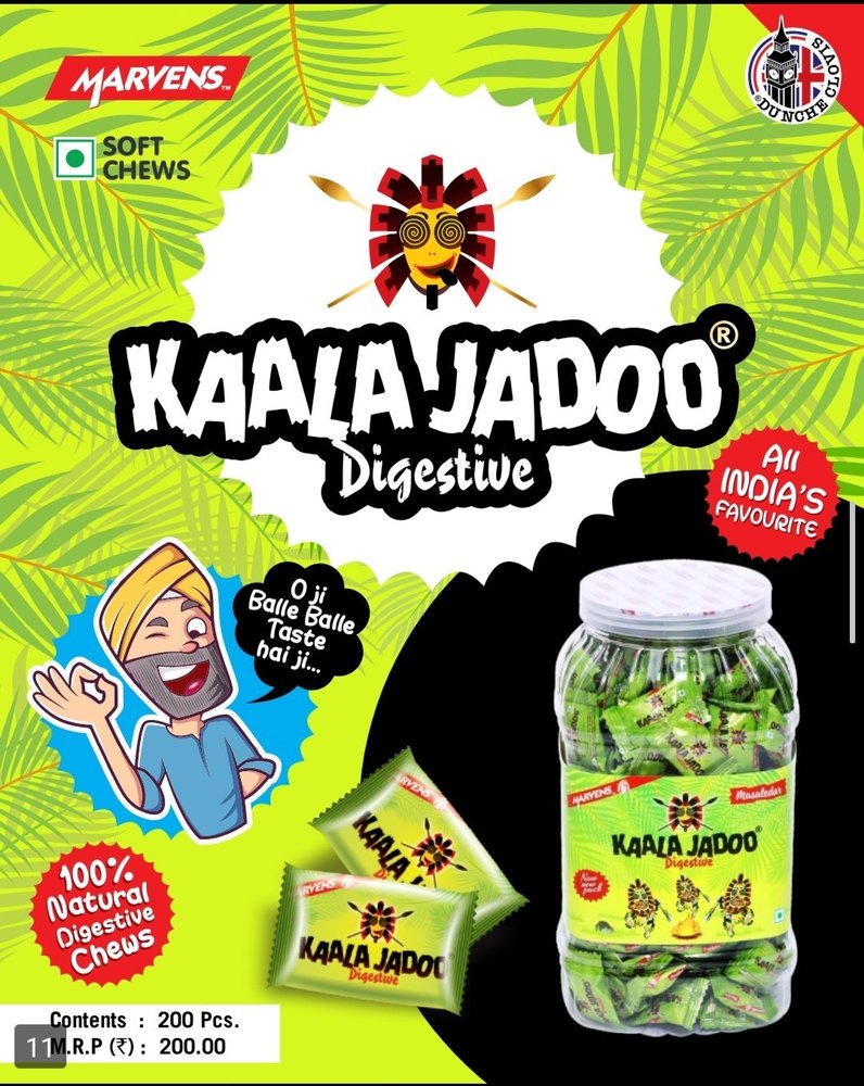 Masala Round Kaala Jadoo Digestive 1/-, Packaging Type: Plastic Jar, Packaging Size: 200pc X 20jar
