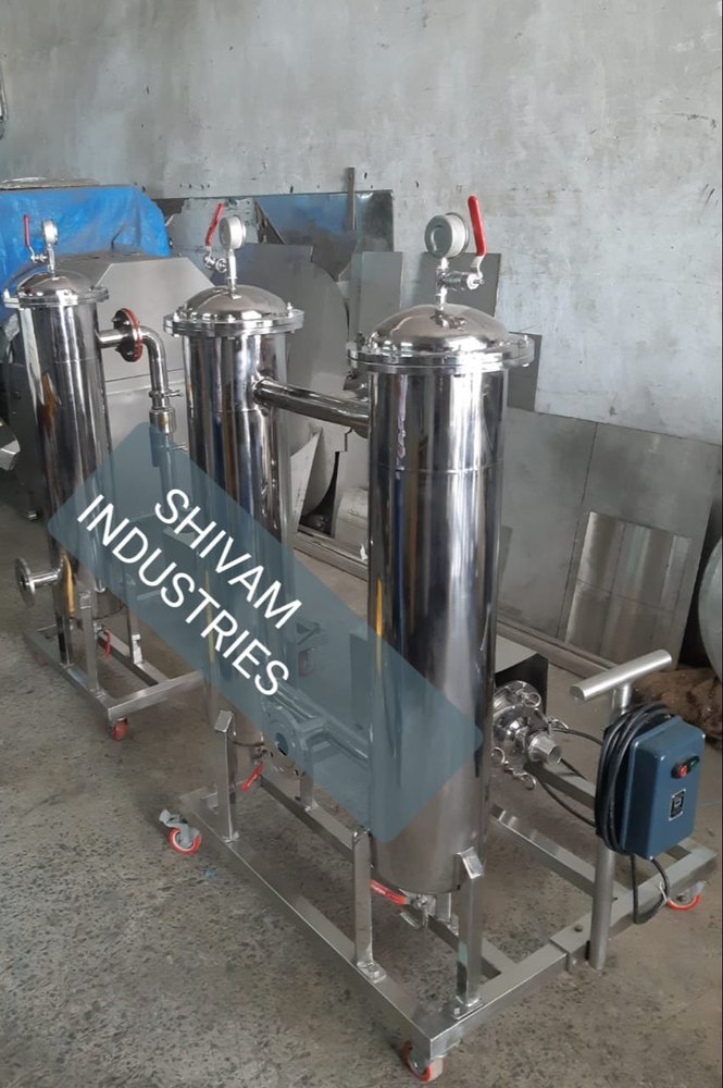 Stainless Steel Edible Oil Filter Machine, Double Cylinder Type, Capacity: 20 To 200
