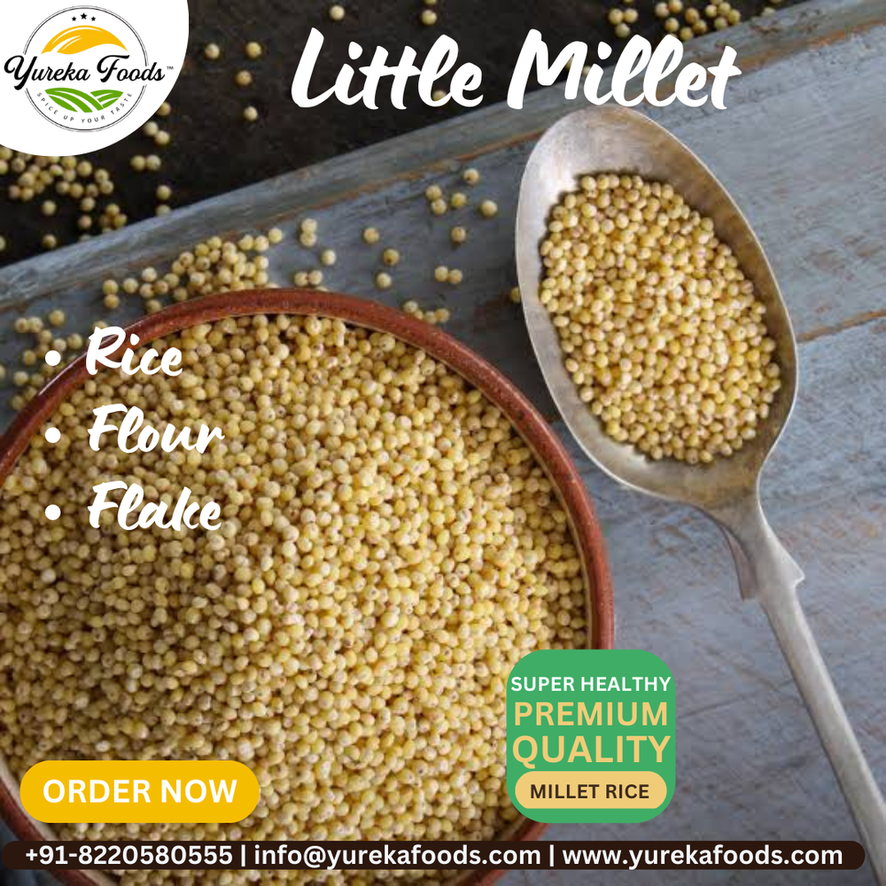 Brown Yureka Organic Little Millet Samai Rice, Packaging Size: 1 kg, High in Protein