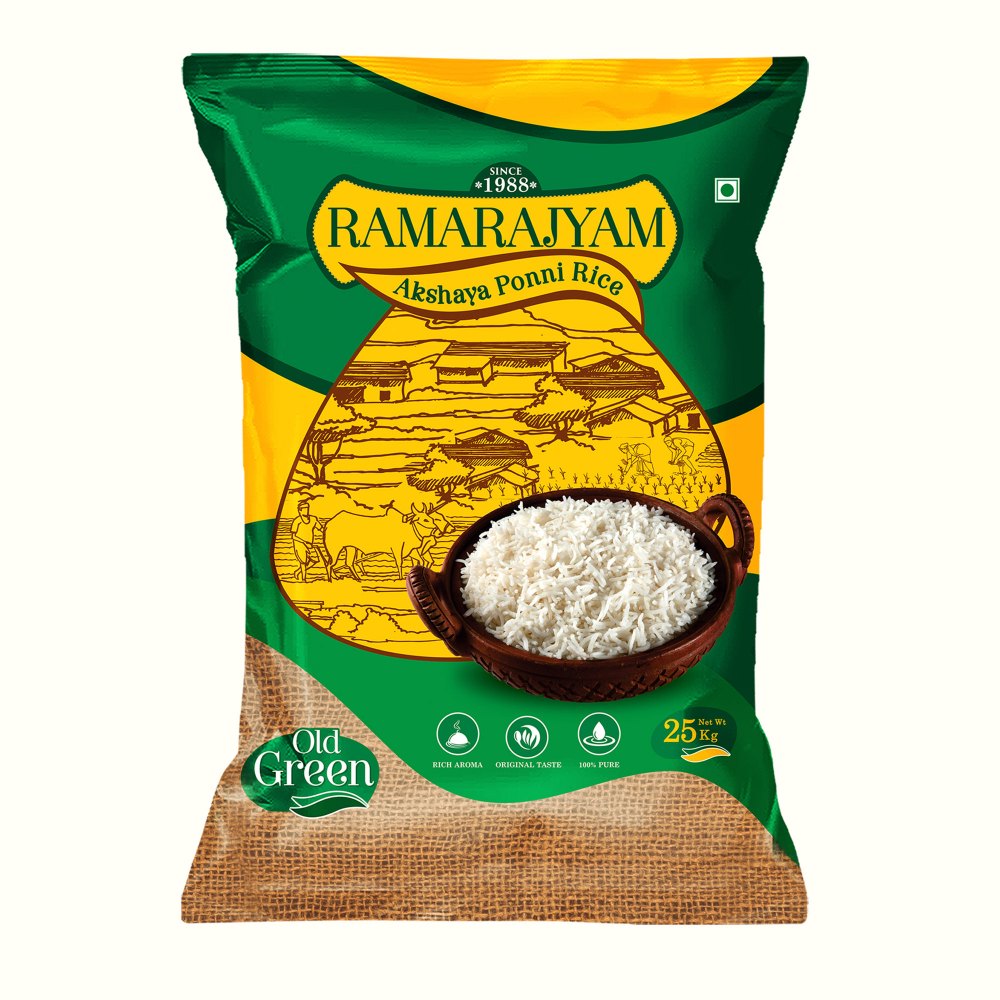 Ramarajyam Green - Akshya Ponni RNR Boiled Rice, Packaging Type: PP Bag, Packaging Size: 25kg