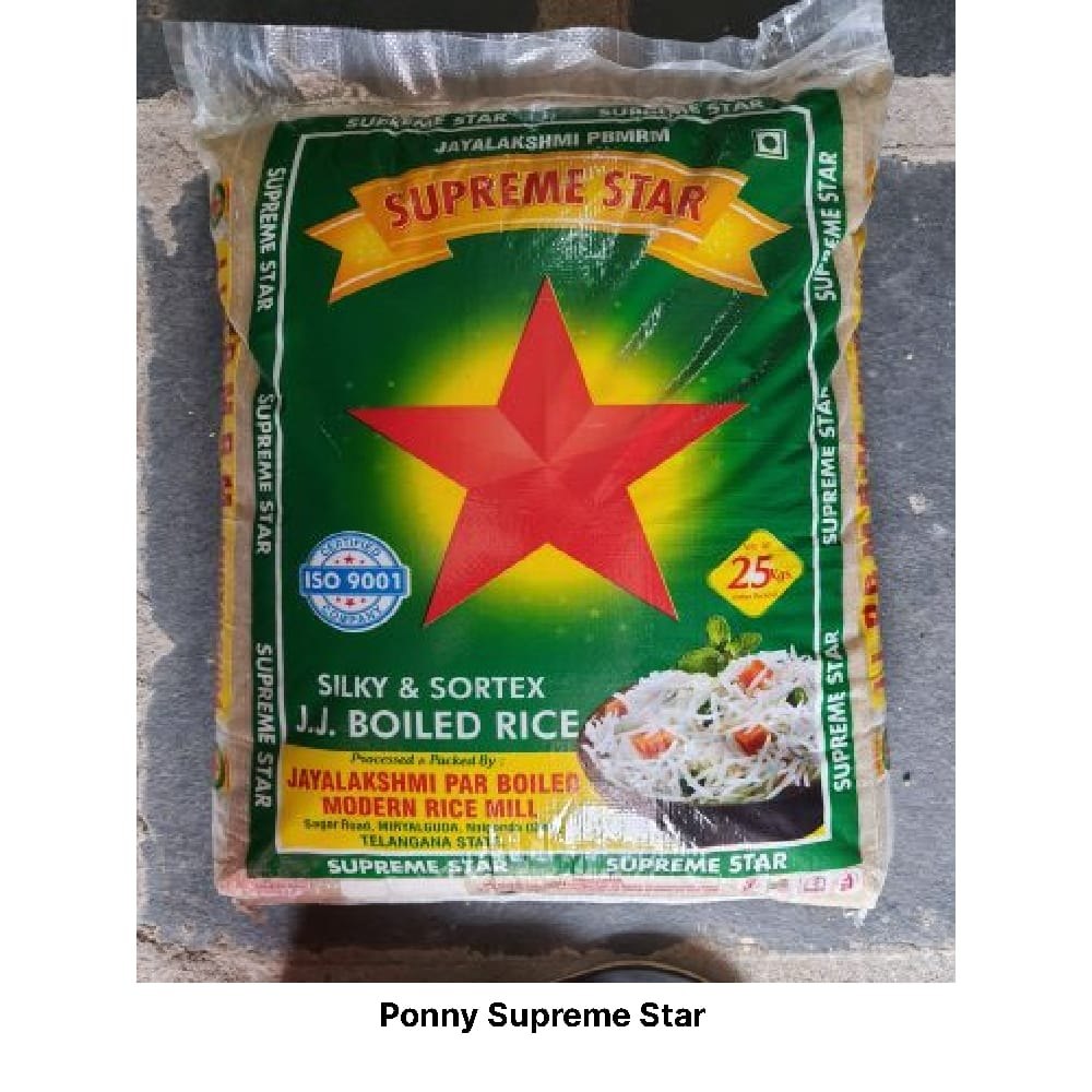 Supreme Star Ponni Rice, Packaging Type: Plastic Bag, Packaging Size: 25 kg