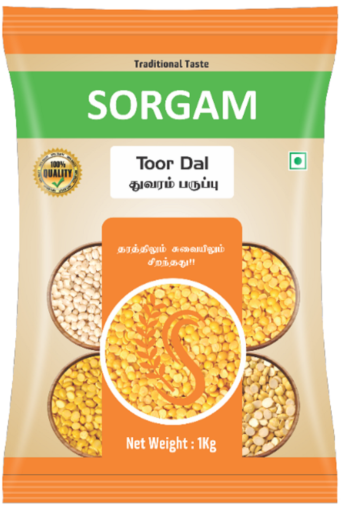 SORGAM Yellow AORGAM TOOR DAL, 1 Kg, Pan India