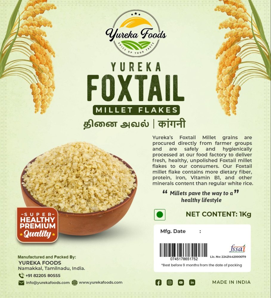 White Foxtail Millet Flakes, High in Protein