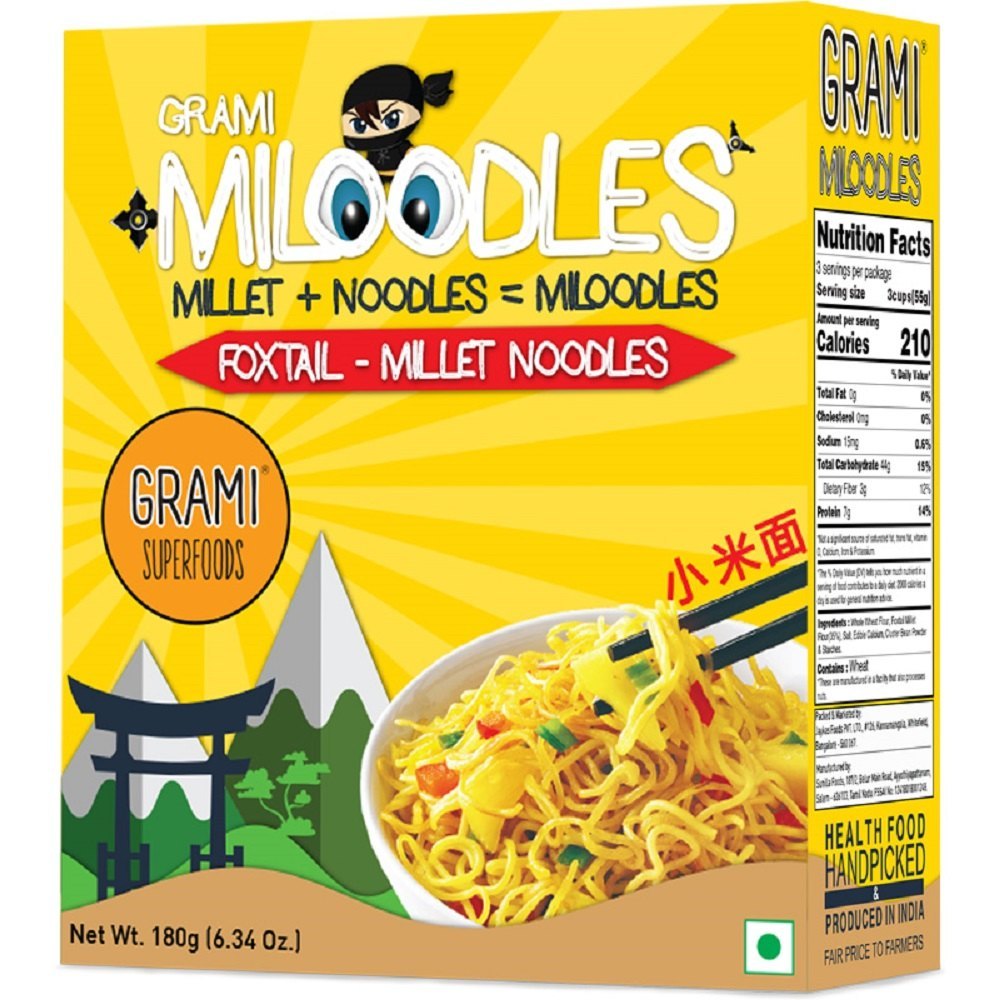 Wheat Flour Grami Foxtail Millet Noodles, Packaging Size: 180g