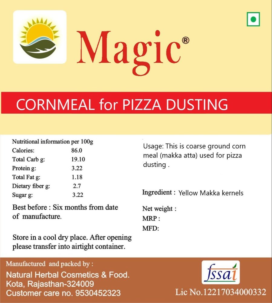 Magic Yellow Pizza Base Cornmeal/ Corn Meal For Pizza Dusting, High in Protein