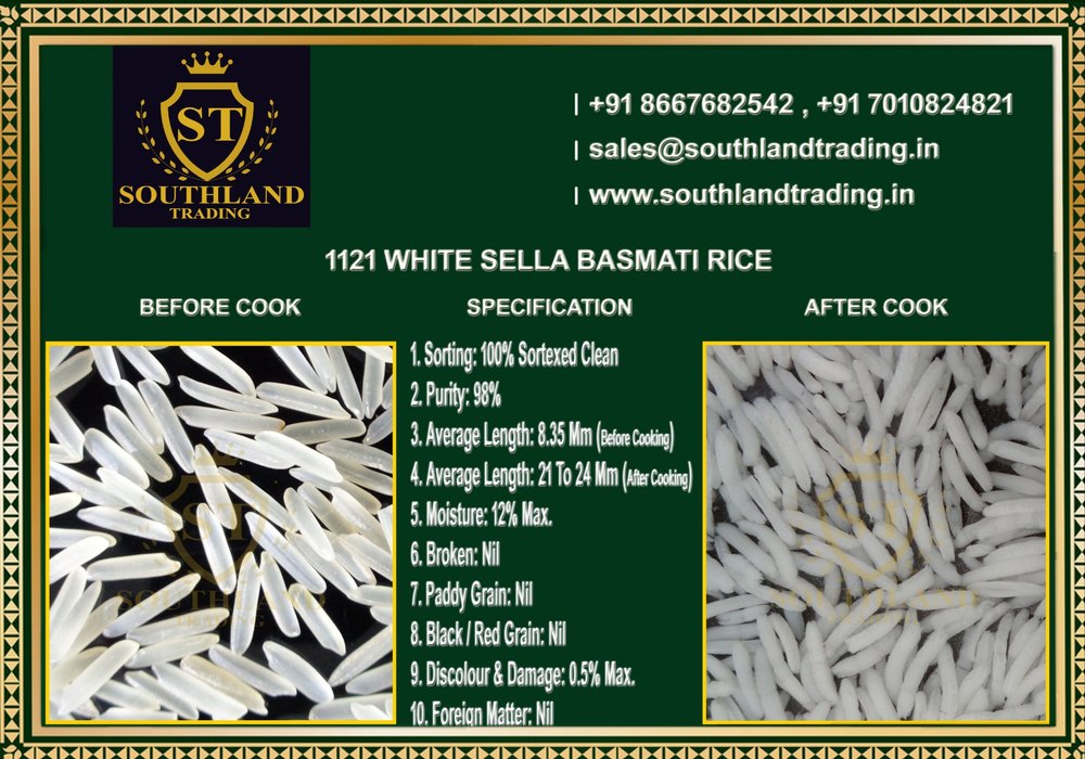 8.40 Mm Pusa White Sella Basmati Rice, PP Bag, 25 kg