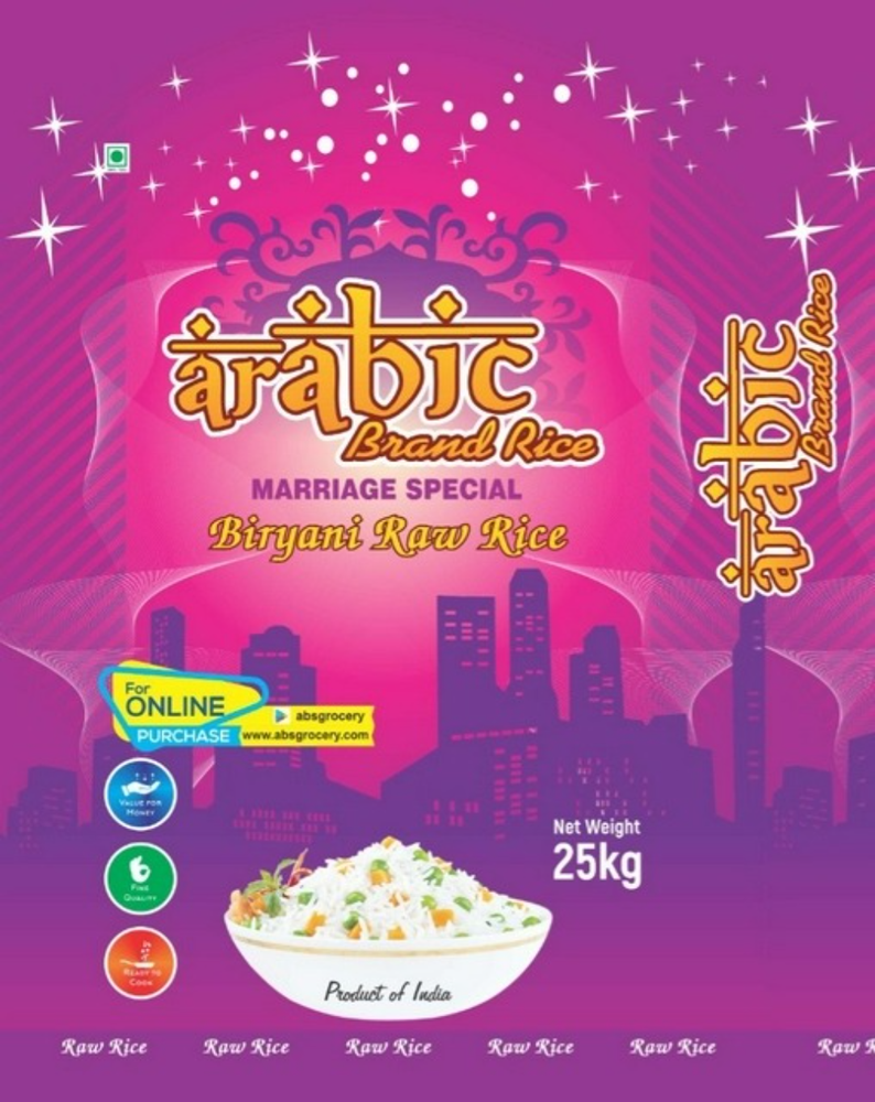 Arabic Biryani Basmati Raw Rice, 25 kg
