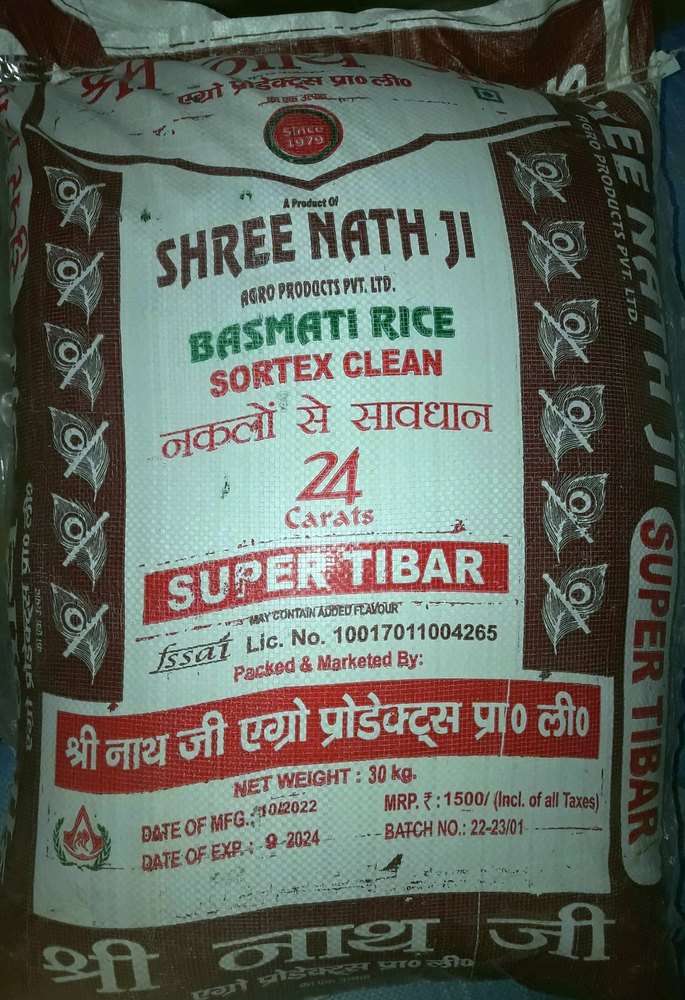 Shree Nath Ji Super Tibar Basmati Rice, 30 Kg