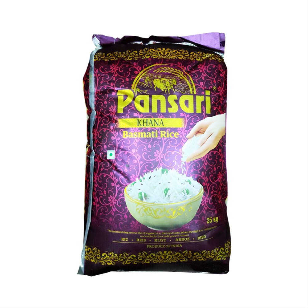 White 25 Kg Pansari Khana Basmati Rice (Steam)