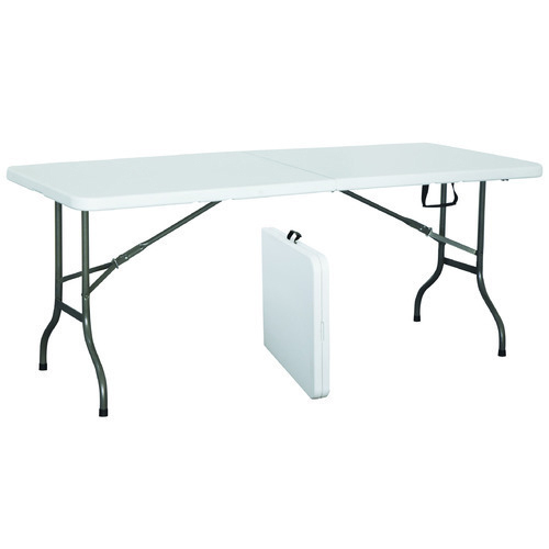 Off White Rectangular Plastic Fold In Half Table