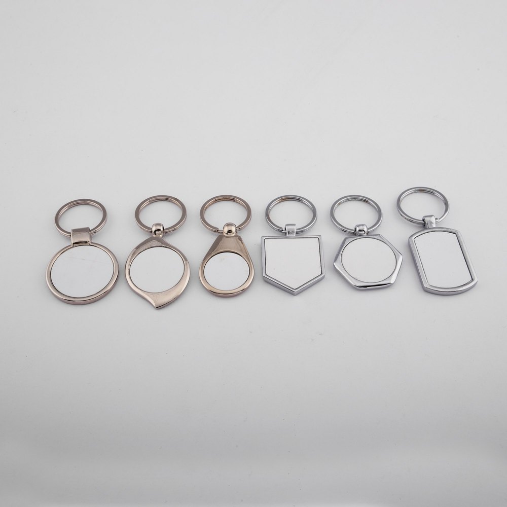 White Glossy Sublimation Metal Keychain