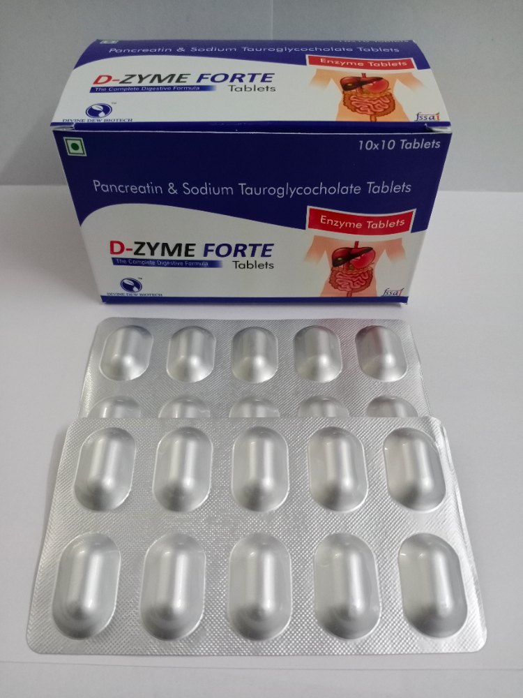 Pancreatin & Sodium Tauroglycocholate Tablets, 10*10, Treatment: Digestive
