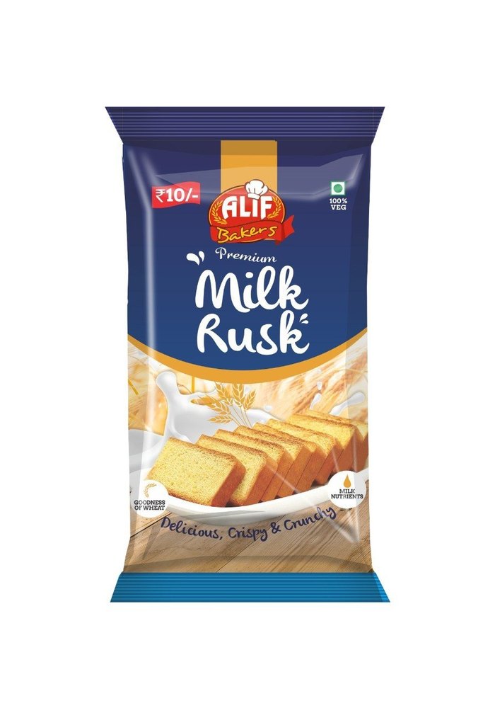 ALIF BAKERS Milk Rusk, 63 Gms, Packaging Type: Packet