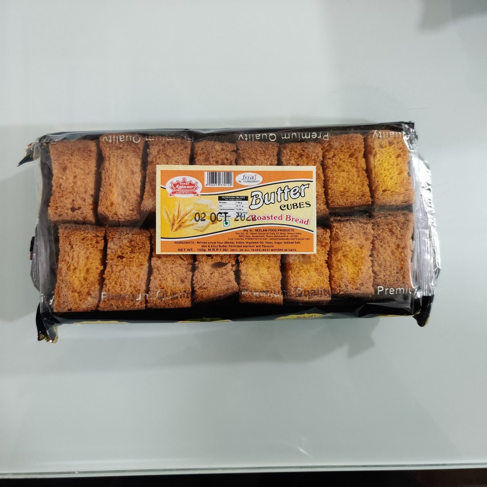 Buttermilk 150gm Shree Rajaveer Butter Cubes Roasted Bread, Packaging Type: Packet