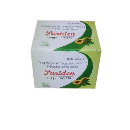 Pariden Tab Anti Dengue Tab, Packaging Type: Box, Packaging Size: 10 X 10 Tablets