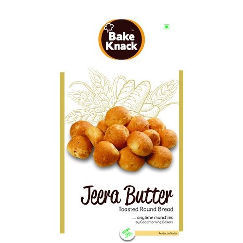 Bake Knack Jeera Butter Toasted Round Bread, Packaging Size: 150 Gm, 20 Packet