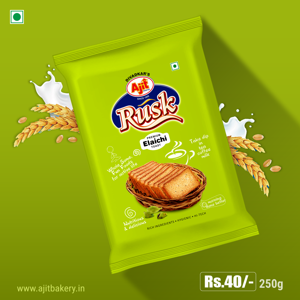 Ajit Elaichi Rusk Toast, Packaging Type: Packet, Packaging Size: 250gm
