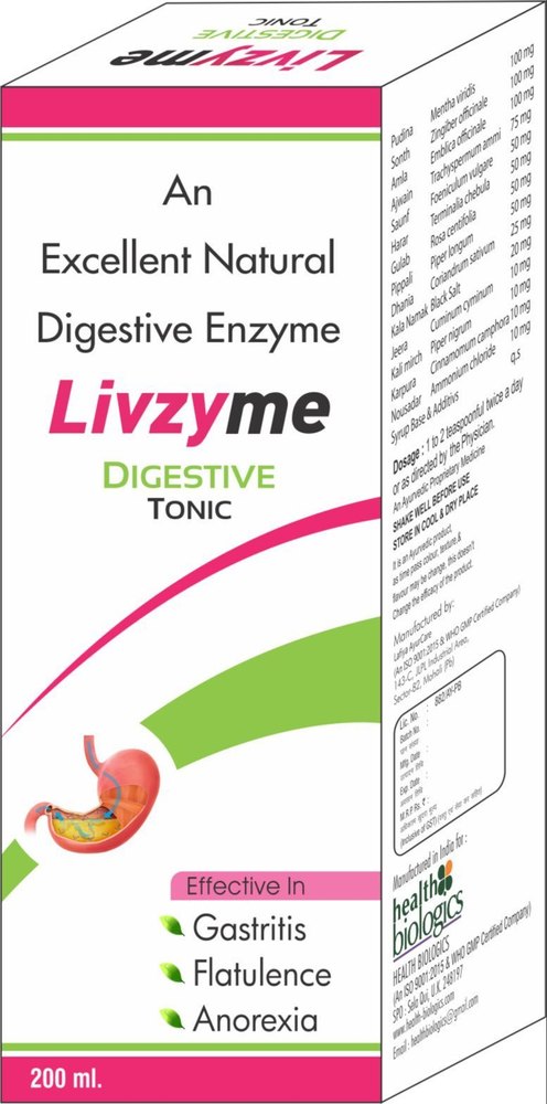 LIVZYME ENZYME SYRUP, Non prescription, Treatment: Indignation Blotting
