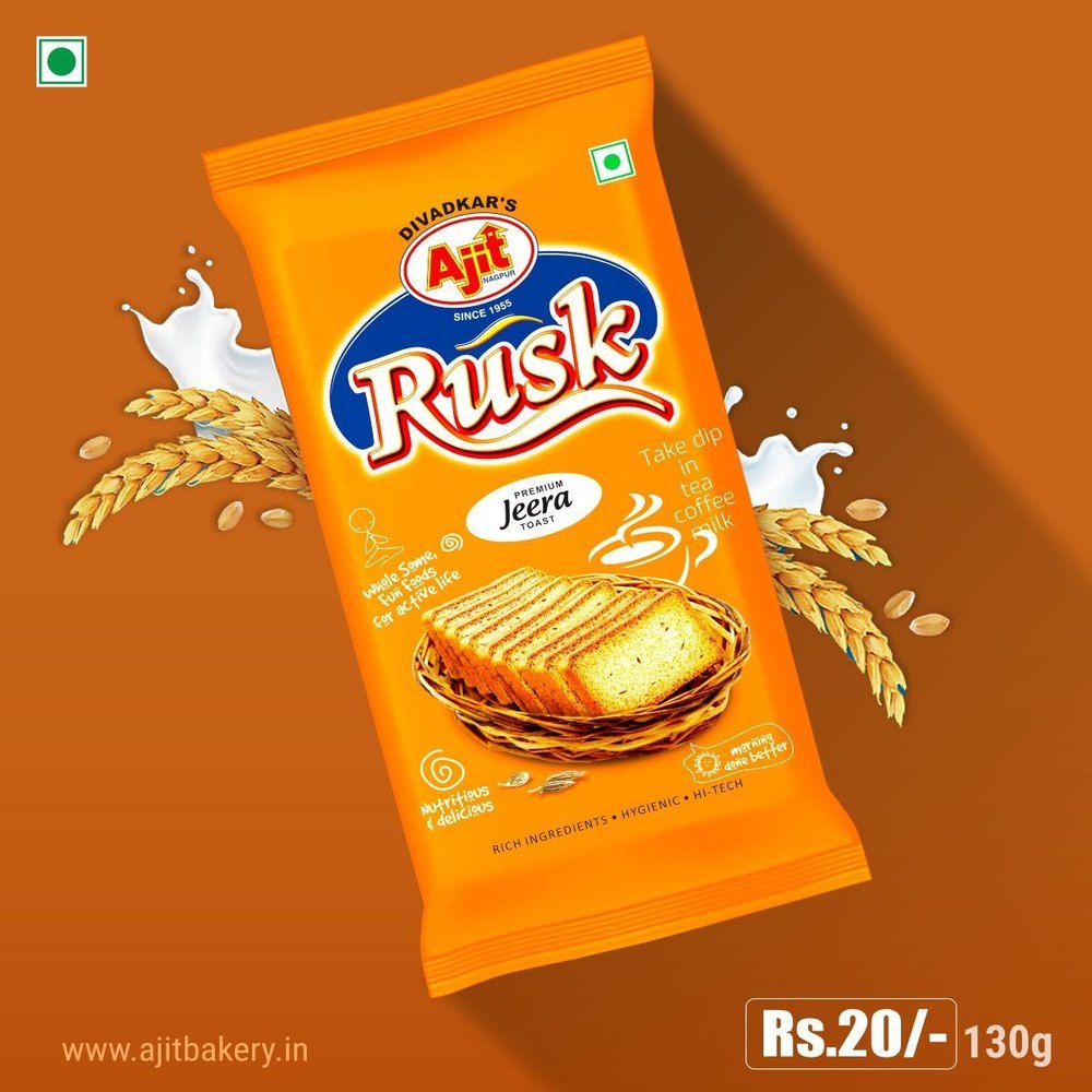 Ajit Jeera Rusk Toast, Packaging Size: 130gm, Packaging Type: Packet