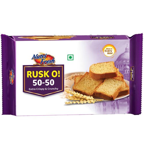 Nutri Fresh Wheat Rusk, Packaging Type: Packet, 8 G