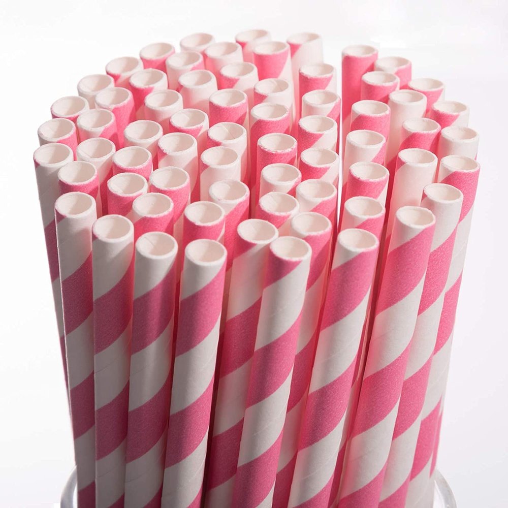 Green Ware Pink and White Printed Paper Candy Sticks, Size: 10 cm