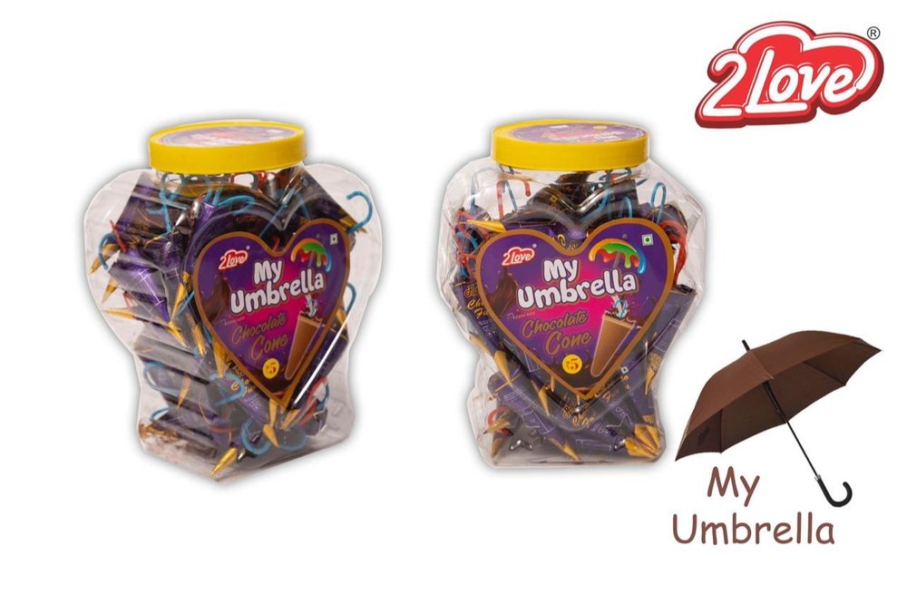 2 Love My Umbrella Chocolate Cone, Packaging Type: Jar, box