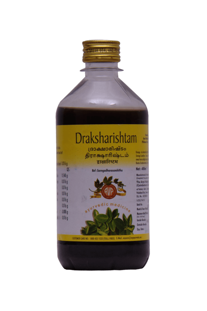 Syrup AVP Draksharishtam 450ML, Packaging Type: Bottle, Packaging Size: Approx 500
