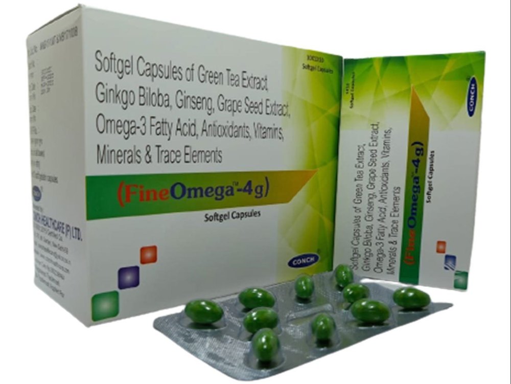 Softgel Capsules Of Green Tea Extract Ginkgo Biloba Ginseng Grape Seed Extract FineOmega 4G capsule