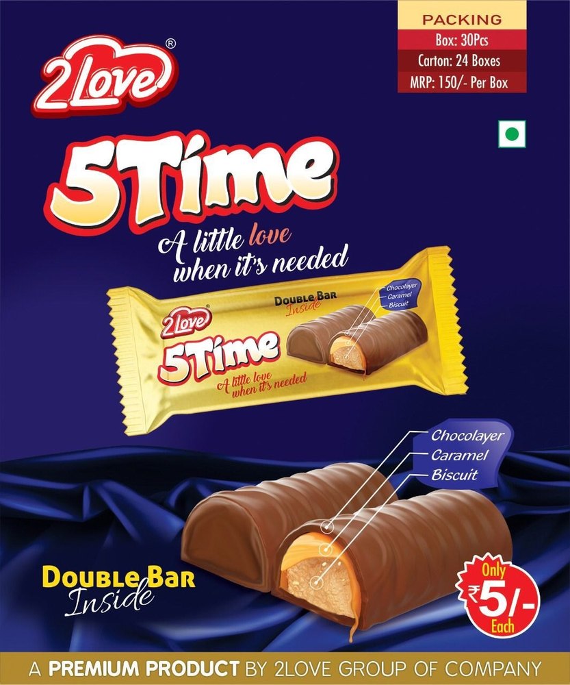 Caramel Enrobbed Double Layer Biscuit 5 Time Wafer Chocolate