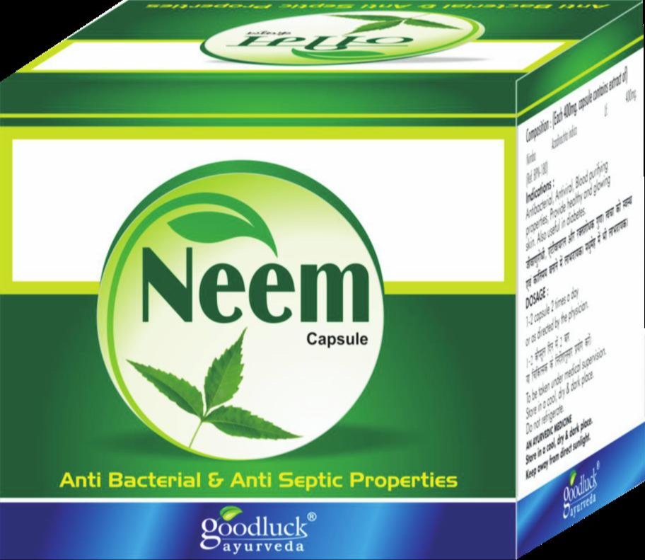 Goodluck Ayurveda Neem Capsule, Packaging Type: Box, Packaging Size: 1x10 X 10 Capsules