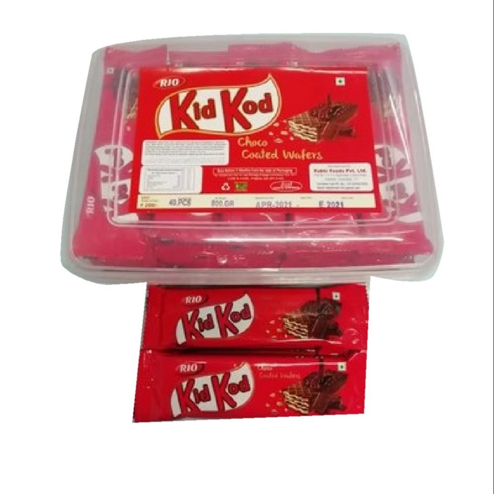 RIO Chocolate Kid Kod Choco Coated Wafer, 40 Pieces in Box