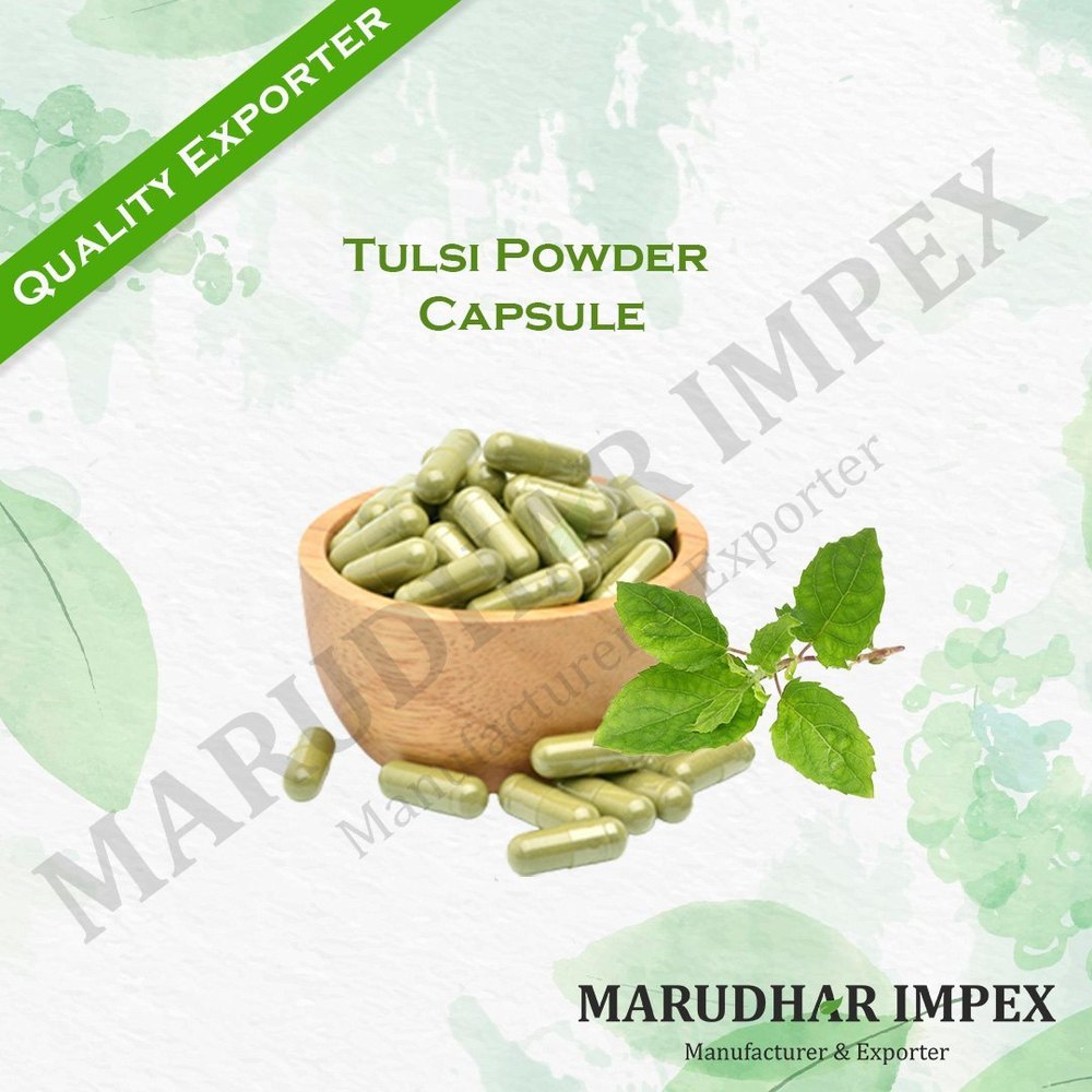 Tulsi Powder Capsules, 500 mg