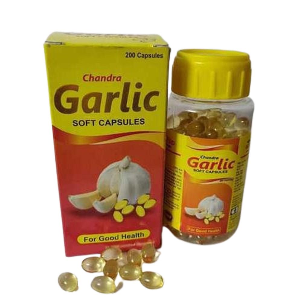 Chandra Garlic Softgel Capsules, Packaging Size: 200 Capsule, Grade Standard: Medicine Grade