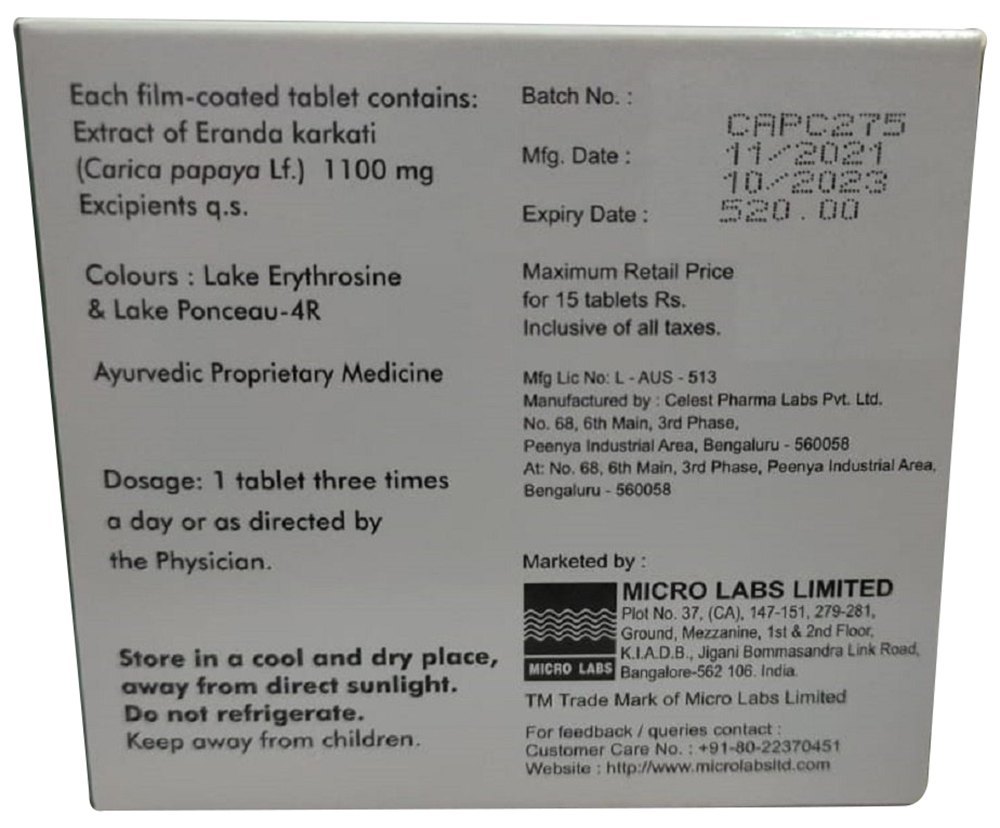 Caripill Papaya Leaf Tablets, 120 Capsules