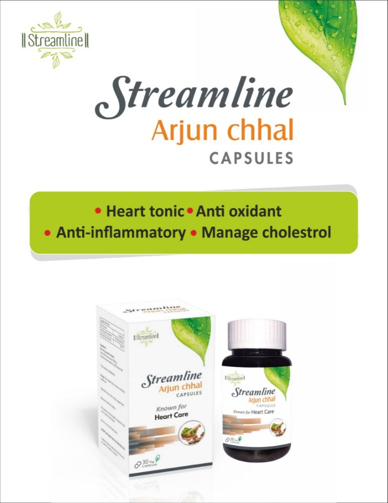 Streamline Arjun Chhal Capsules, Non prescription, Packaging Type: Plastic Bottles