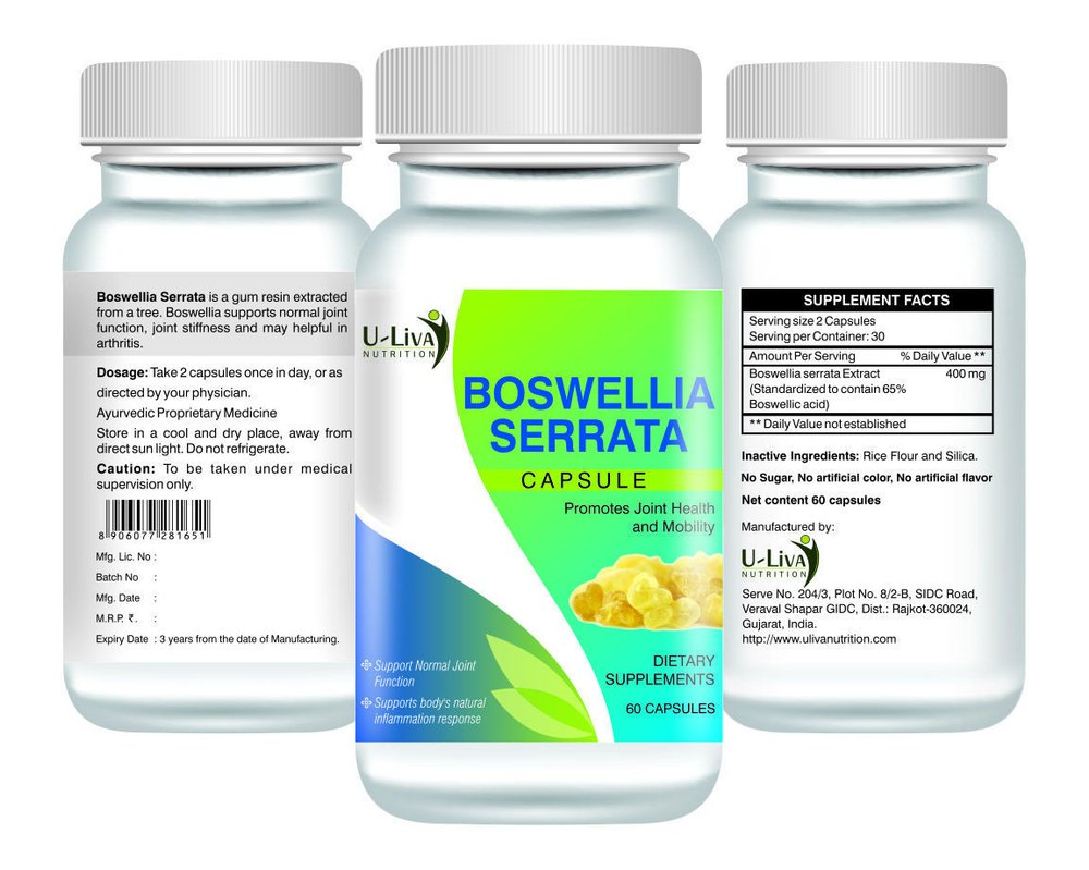 Boswellia Capsules, For Clinical, Packaging Type: Bottle