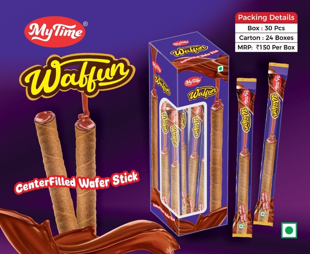 Chocolate Round Wafer Stick Rolls, Packaging Type: Box, 30