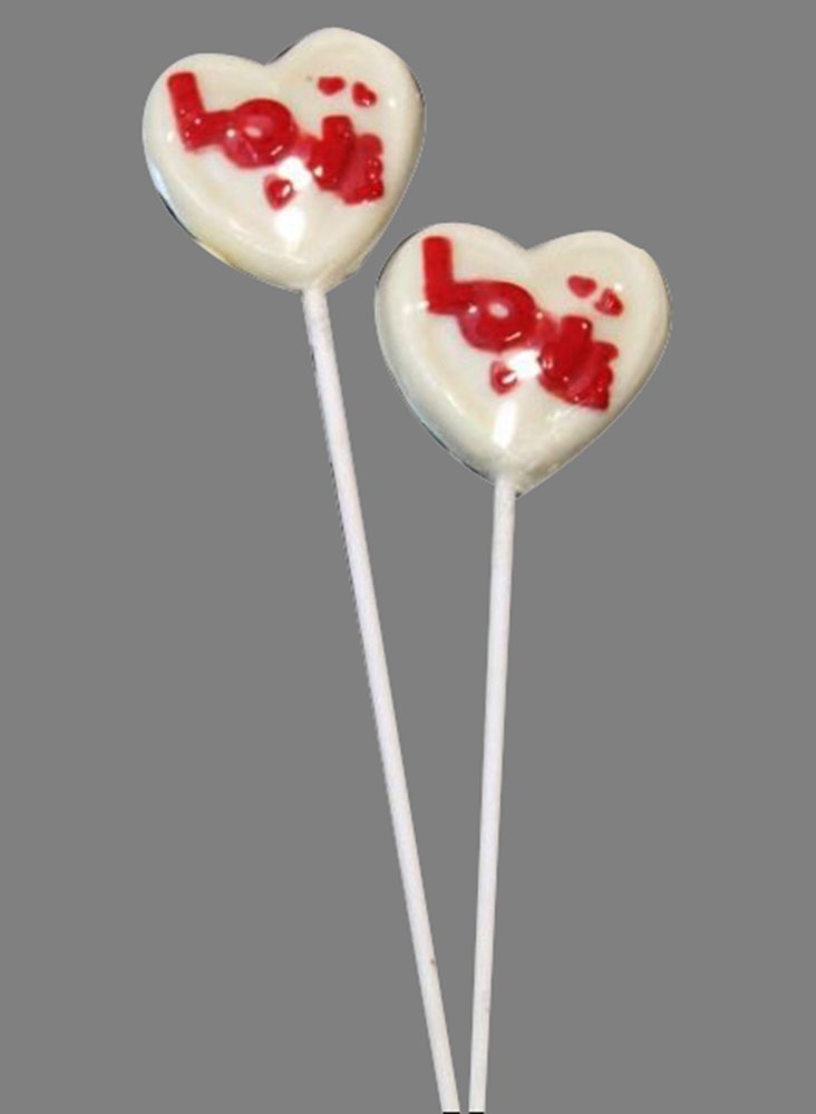 Heart Shape White Chocolate Lollipop, Packaging Type: Loose