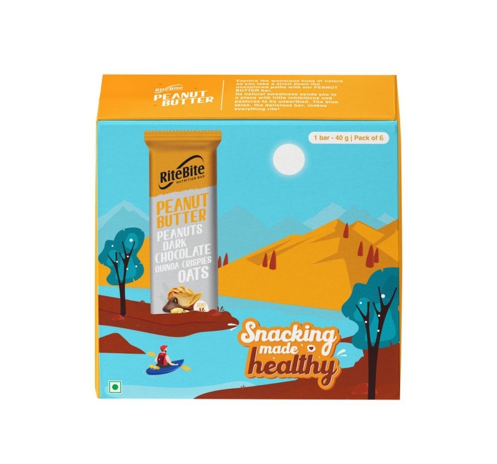 Ritebite Peanut Butter Nutrition Bar, Packaging Type: Box