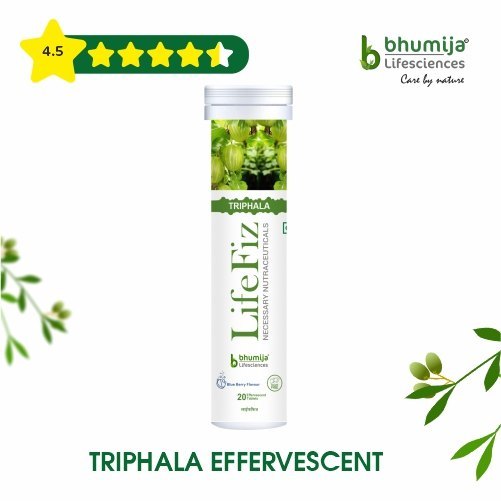 Triphala Effervescent Tablets 20\'s, Packaging Type: Tube