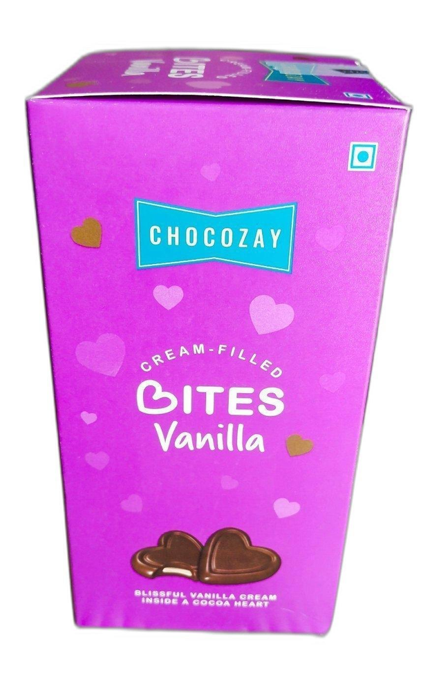 Strawberry Heart 400g Chocozay Cream- Filled Bite Vanilla Chocolate, Packaging Type: Box