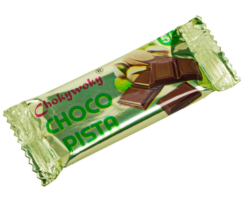 Bar Rectangular Chokywoky Pista Chocolate, Packaging Type: Packet