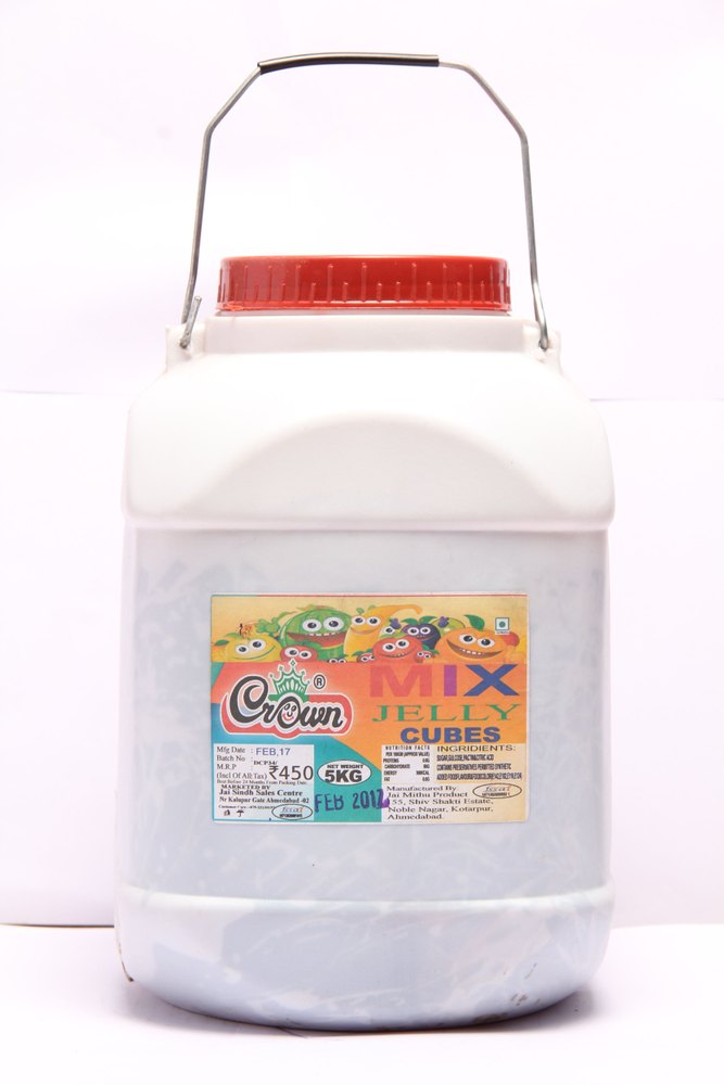 crown Rectangular Mix Jelly Cubes, Packaging Type: Plastic Jar, Packaging Size: 5 KG