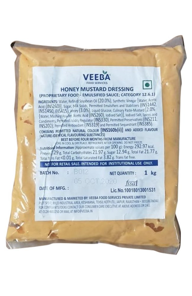 Veeba Cool And Dry Place Honey Mustard Dressing, 1kg, Packaging Type: Packet