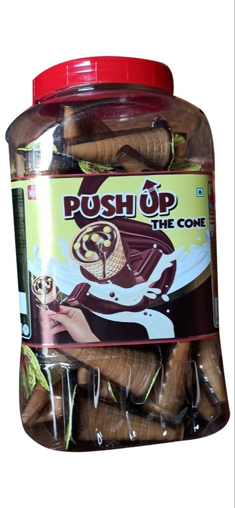 Hugs Push Up Chocolate Wafer Cone, Packaging Type: Jar, 60 Pieces