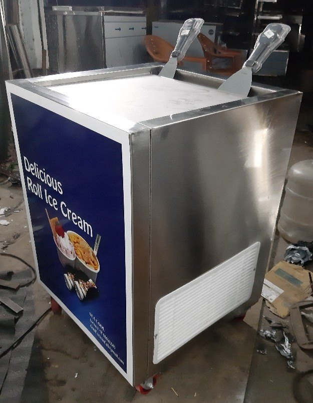 Square And Round Roll Pan Ice Cream Machine