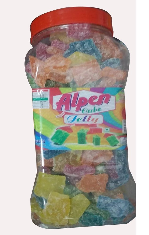 Multicolor Squar Alpen Jelly Cubes, Packaging Type: Plastic Jar